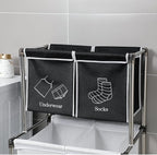 Laundry Hamper 2 Tier Laundry Sorter with 4 Removable Bags for Organizing Clothes, Laundry, Lights, Darks