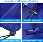 GOGOODA Travel Laundry Bags with Drawstring Closure XL Large Foldable Dirty Clothes bags with Handle Heavy Duty and Washable for College Dorm Travelling Camping, 2 Pack, Navy Blue