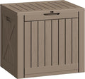 Greesum 40 Gallon Outdoor Deck Box with Lock, Resin Storage Chest for Patio Furniture Cushions, Garden Tools, Pool Toys, Waterproof & UV Resistant, Large Capacity, Light Coffee