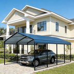 12x20 FT Heavy Duty Metal Carport - Galvanized Steel Car Shelter Garage Kits for 1 Car, RVs, Boats & Outdoor Storage