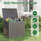 Outdoor Storage Box, Resin Deck Boxes Indoor and outdoor, Waterproof Storage Box Lockable Lid (Grey,35 Gallon-2Pack)