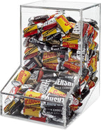 Acrylic Candy Dish & Treat Organizer Dispenser - Rectangular Non-Porous Acrylic - Dual Lids for Fresh Bulk Treats & Cereal Countertop Display