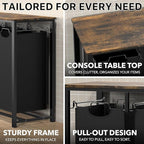 Simple Houseware 3-Section Laundry Sorter with Tabletop Shelf, 3 Pull-Out 10-Gallon Hampers, Metal Frame Laundry Organizer for Bedroom, Bathroom, Rustic Brown