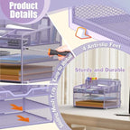 Docnest 3 Tier Mesh Desk Organizer for Paper Office Supplies – Multi-Functional Letter Tray with 5 Adjustable Compartments, 3 Pen Holders, Desktop Storage for Files, Mail, Stationery – Purple