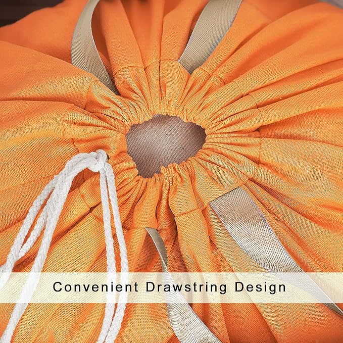 Heavy Duty Laundry Bag with Drawstring and Handle, Extra Large Travel Dirty Clothes Bag for Laundromat and Household, Durable Rip-Stop Laundry Hamper Liner, 28 x 40 Inch by SANFERGE, Orange