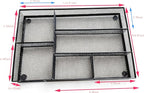 Desk Drawer Organizer tray, Mesh Drawer Organizer Tray for Office, School or Home Supplies Desktop Storage Stationery,bathroom,kitchen, 6 Compartments, 12.6 x 8.27 x 1.57 inch, Black
