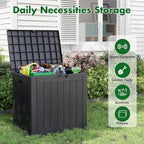 Outdoor Storage Box, Resin Deck Boxes Indoor and outdoor, Waterproof Storage Box Lockable Lid (Black,32 Gallon)