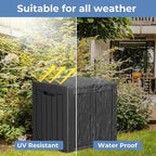 Outdoor Storage Box Waterproof, 35 Gallon Lockable Resin Deck Box Small, Patio Storage Bin for Pool Accessories Cushion Furniture, Garden Tools, UV-Resistant Outside Delivery Black