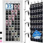 over the door shoe organizer,2025 upgraded,shoe organizer,35 Huge pockets,over door shoe organizer,Store size 13 shoes,shoe organizer,Strong material,hooks Suitable for various doors,black/white