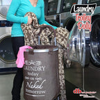 dbest products Laundry Trolley Dolly, Brown Laundry Bag Hamper Basket cart with wheels sorter