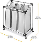 Whitmor Chrome Laundry Sorter with Foam Mesh Bags
