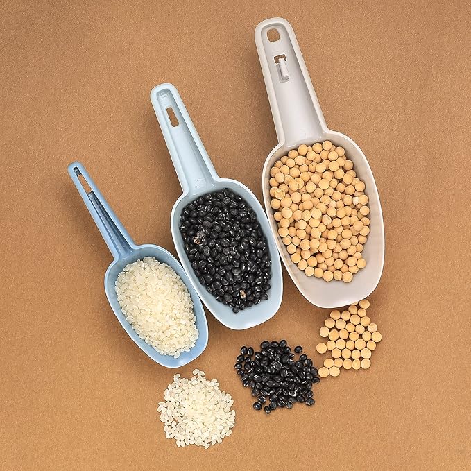 3 Pcs Ice Scoop for Freezer, Plastic Ice Scoop, Scoopers for Freezer, Kitchen Ice Scoopers for Bucket for Canisters, Plastic Scoops for Dry Goods Candy Buffet Bar Popcorn Flour Scoops small scoop