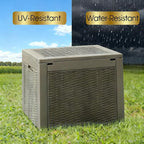 Outdoor Storage Box, Resin Deck Boxes Indoor and outdoor, Waterproof Storage Box Lockable Lid (Grey, 35 Gallon)