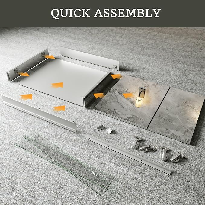 30x24 Bathroom Medicine Cabinet with Mirror,Aluminum Alloy Frame with Mirror Side Panels,Surface or Recessed Medicine Cabinet with Adjustable Shelves,Assembly Required