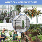 6X8FT Greenhouse for Outdoor, Polycarbonate Greenhouse with Raised Base and Anchor, Heavy-Duty Walk-in Green House with Adjustable Roof Vent and Gutter System for Patio,Backyard (Black, 6X8 FT)