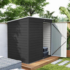 Outsunny 6' x 4' Outdoor Storage Shed, Easy to Assemble, Metal Garden Tool Shed with Lockable Door and Gloves for Backyard Garden Patio Lawn, Dark Gray