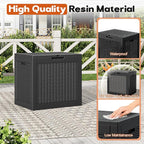 Outdoor Storage Box, Resin Deck Boxes Indoor and outdoor, Waterproof Storage Box Lockable Lid (Black, 31 Gallon)