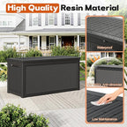 Outdoor Storage Box, Resin Deck Boxes Indoor and outdoor, Waterproof Storage Box Lockable Lid (Black,320 Gallon)