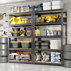 Heavy Duty Garage Storage Shelves, 3000 Lbs Capacity, 5-Tier Adjustable Storage Shelving Unit, 48" L x 24" W x 72" H Metal Shelving Racks for Kitchen Pantry Basement Bathroom Laundry