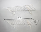 SafeRacks Garage Wall Shelves - 2 Pack Combo Set with 4 Hanging Hooks