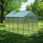 6x8 FT Outdoor Greenhouse, Polycarbonate Greenhouse with Raised Base and Aluminum Frame,Heavy-Duty Walk-in Greenhouses with Air Vent for Patio, Backyard,Lawn (6x8 FT)