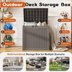 Outdoor Storage Box, Resin Deck Boxes Indoor and outdoor, Waterproof Storage Box Lockable Lid (Grey,31 Gallon)