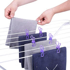 30 Pack Purple Chip Bag Clips for Food - PVC 2 Inch Coated Sealer for Sealing Food - Paper Holder, Clothesline Clip for Laundry Hanging, Kitchen Bags, Multipurpose Clothes Pins