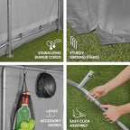 Best Choice Products 10x8ft Outdoor Storage Shed, Carport, Canopy Shelter, Dual Doors & Windows, Metal Frame, Weather-Resistant, Perfect for Storing Motorcycle, Bike, Garden Tools – Gray