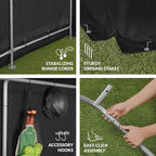 Best Choice Products 10x8ft Outdoor Storage Shed, Carport, Canopy Shelter, Dual Doors & Windows, Metal Frame, Weather-Resistant, Perfect for Storing Motorcycle, Bike, Garden Tools – Black